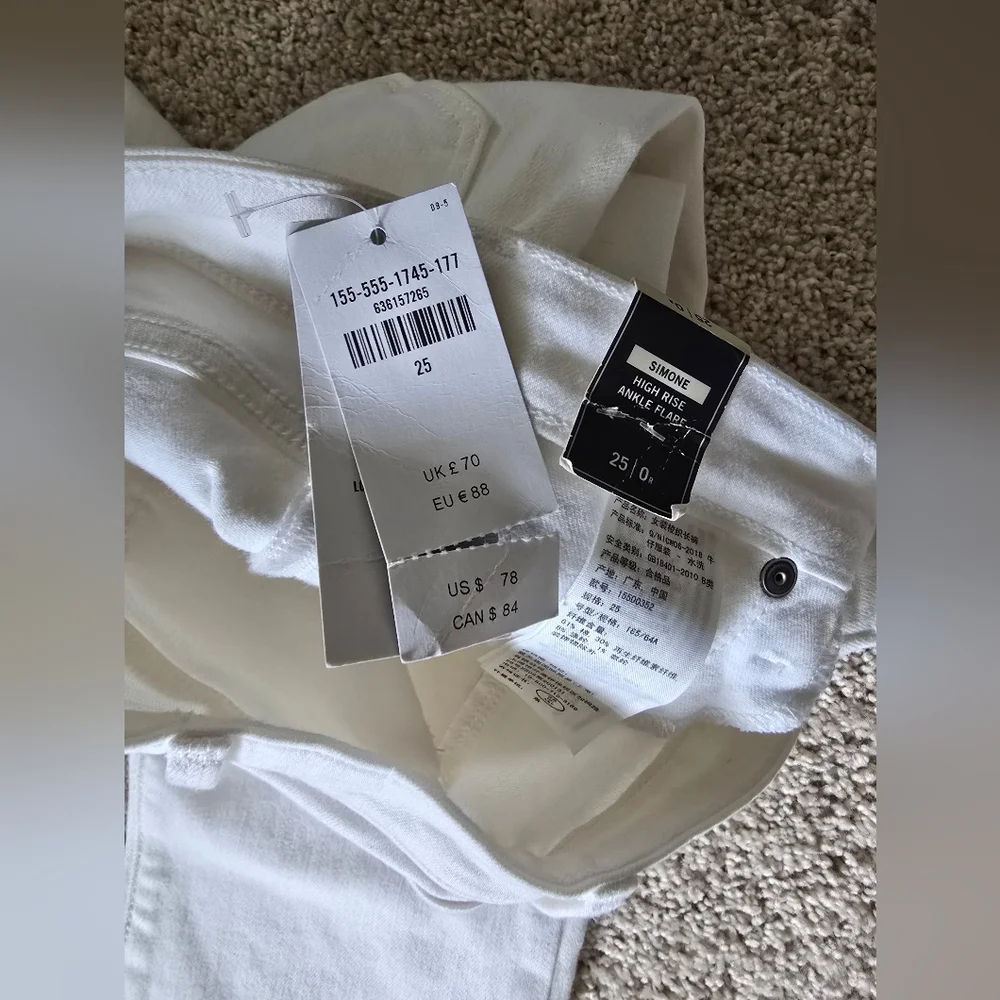 Abercrombie And Fitch Simone High Rise Ankle Flare White Jeans NEW sz. 0 25 - Picture 9 of 10